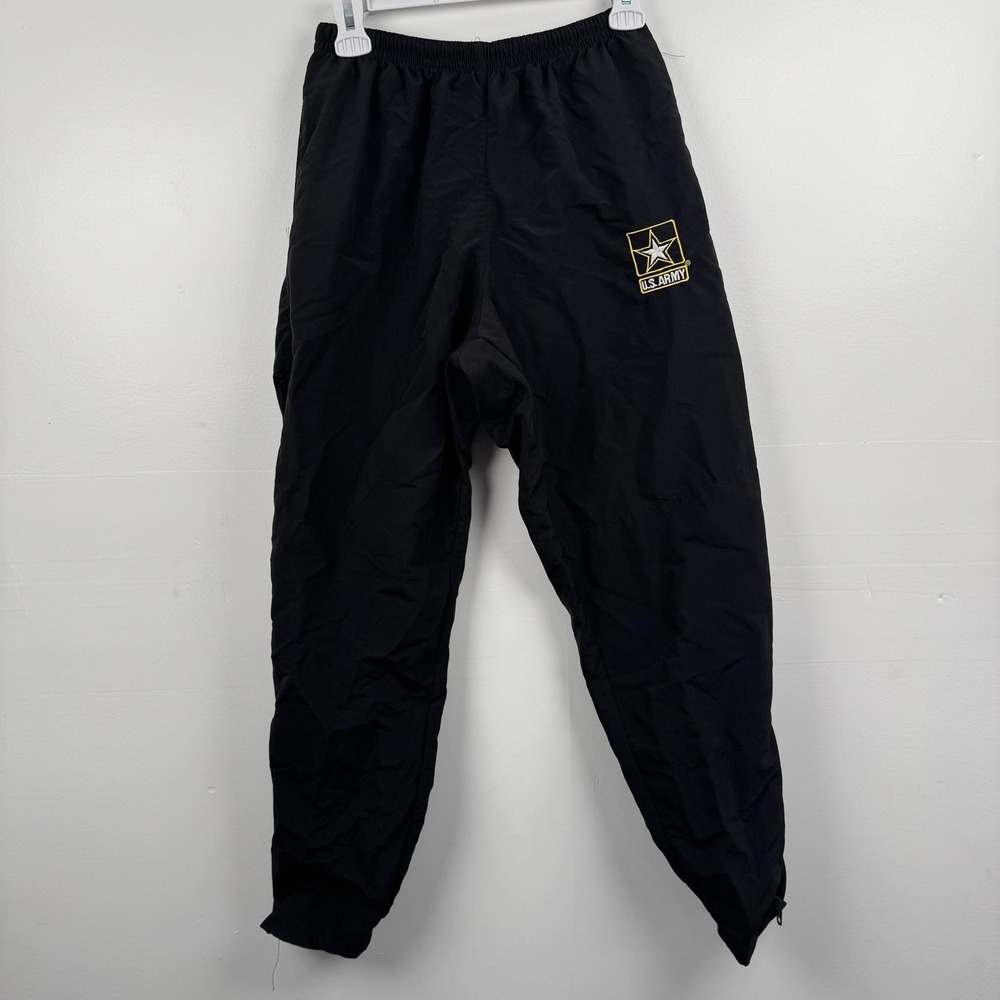 US Army APFU Pants Womens Small (24x28) Black Physical Fitness Zip Ankle Nylon